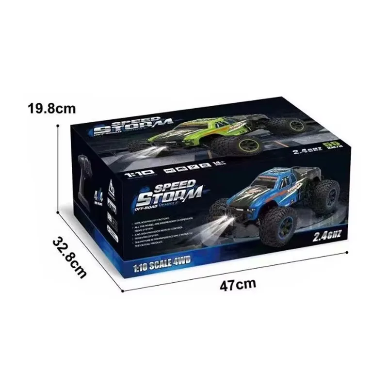 Toy car 1/10 large proportion electric four wheel drive off road climbing all terrain large wheel toy car model 55KM/H