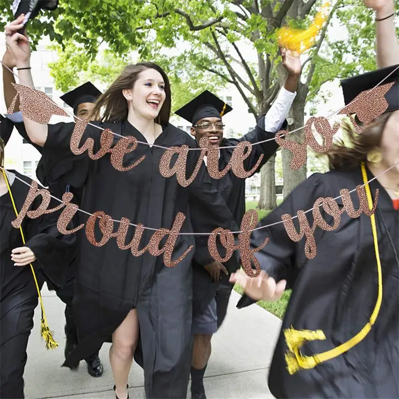2021 Graduation Party Decorations Glittery We Are So Proud You Graduation Banner Congratulations Grad Party Decorations