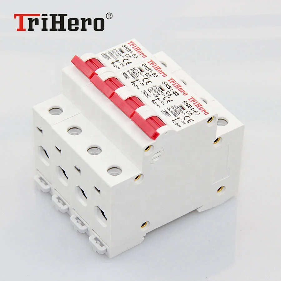 Snb1-63 C45n 1p 2p 3p 4p 1A-63A DC AC MCB DIN Rail Miniature Circuit Breaker