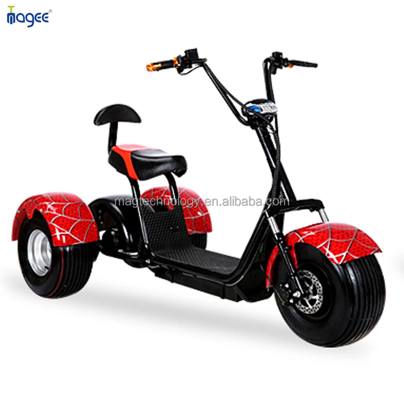 2024 взрослый большой трехколесный 1500 W EU 200 кг Максимальная нагрузка E Bike Fat tyer электрический скутер Citycoco для продажи в Европе США