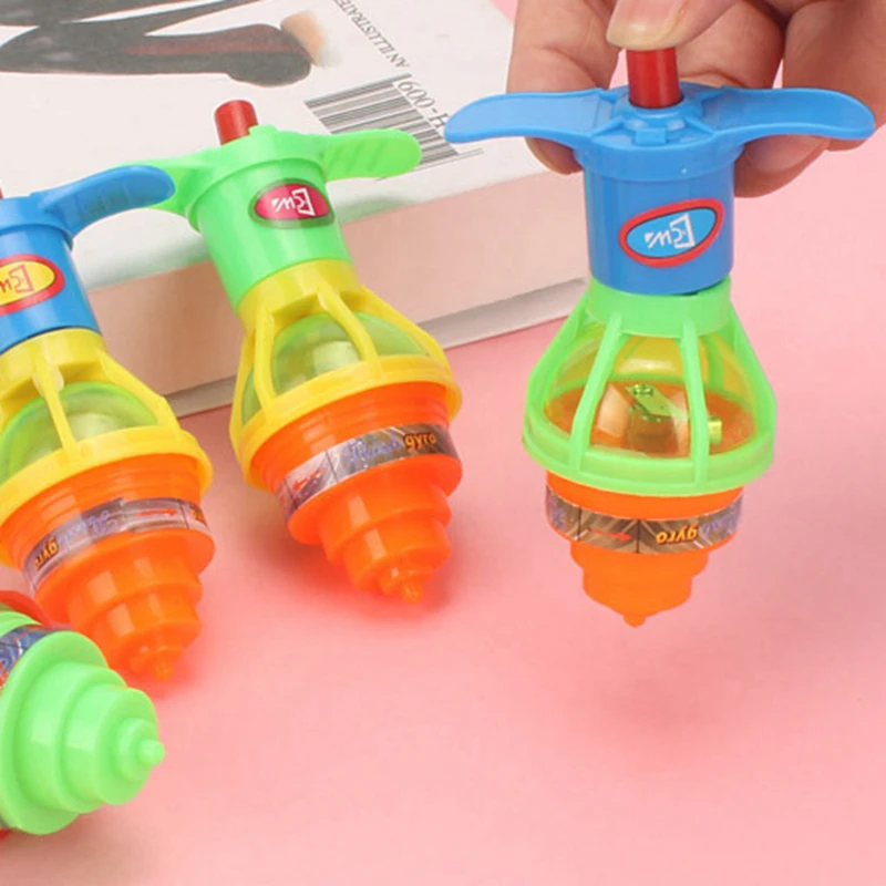 Led Creative Glow Rotating Gyro Toy Kids Birthday Party Favor Kindergarten Award Guest Giveaways Children Gift Bag Fillers