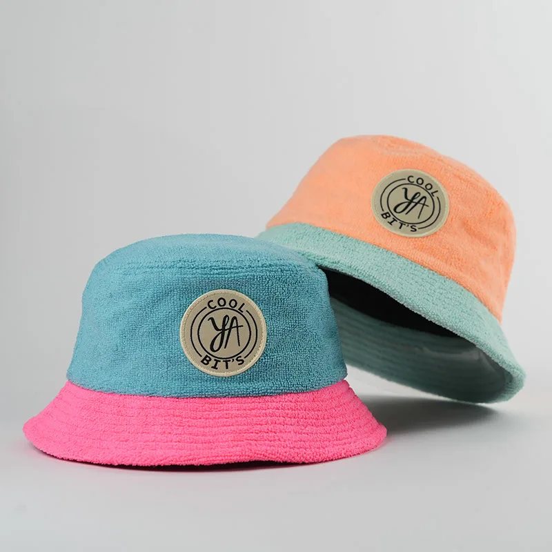 Дизайн по индивидуальному заказу тканый патч с логотипом унисекс махровое полотенце модная шляпа-ведро
