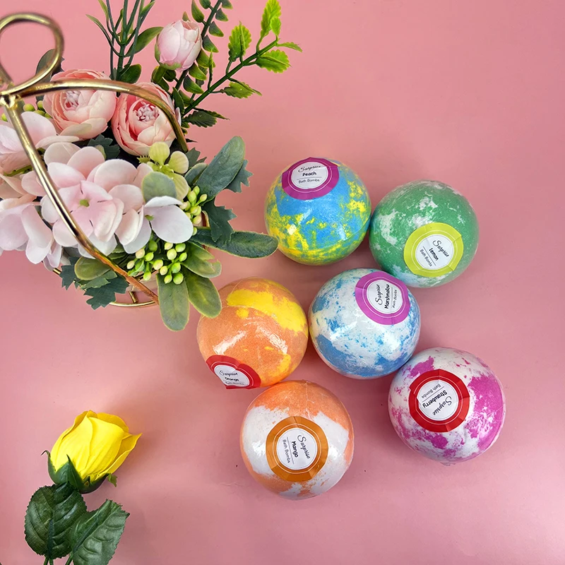 Private Label Customized Kids Fun Natural Bathbomb Organic Vegan 6 Pack Bubble Bath Bombs Balls Surprise With Toys Inside