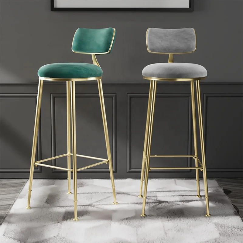 Bar Chair Modern Minimalist bar Stool High Metal Frame Custom Size and Color H75cm for