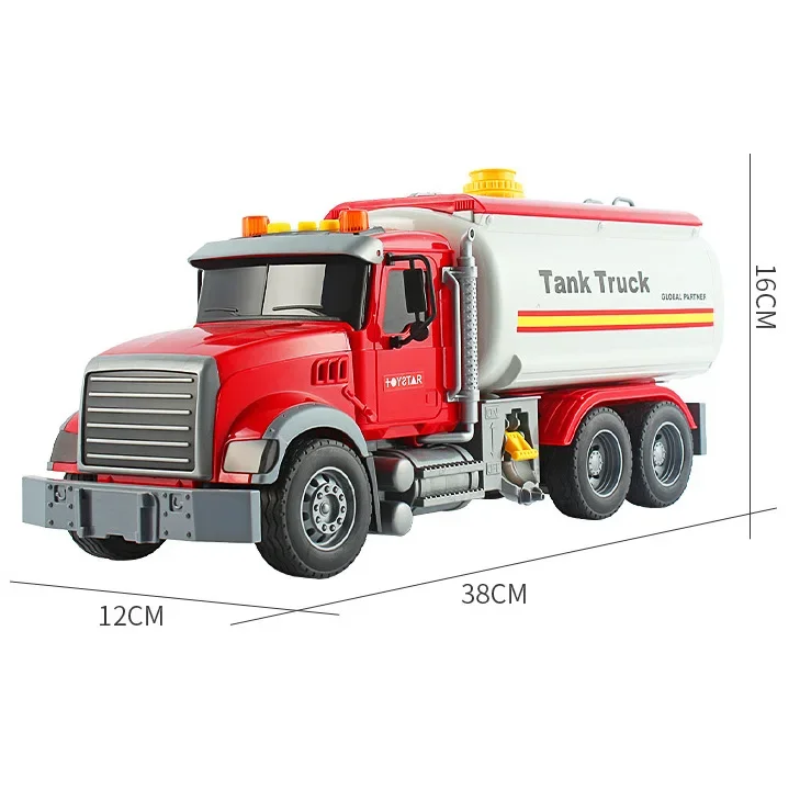 PANDAS 1:12 Hot Sell  Music Light Pump Electric Friction Toy Vehicle City Tank Truck Car Toys For Child