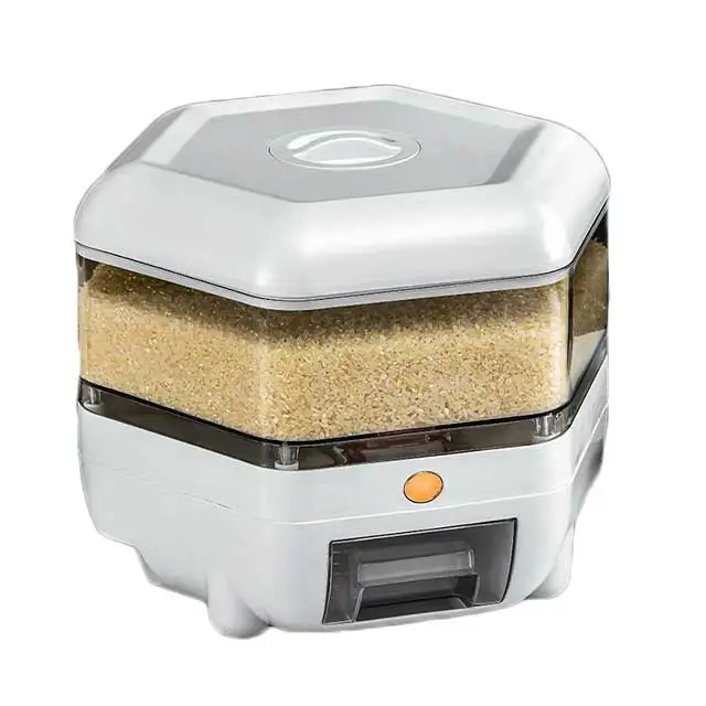 kitchen rice storage food containers box rotating grid grain rice japanese rice dispenser
