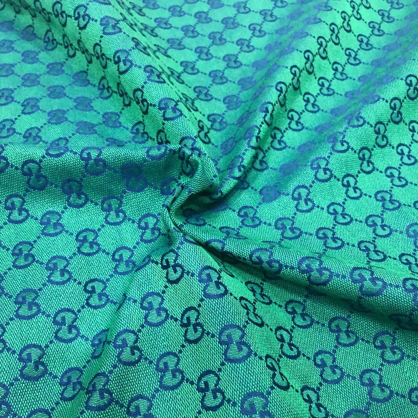 Six Color English Letter Yarn-Dyed High Density Large Jacquard GG Double G Cool Hat Logo Ancient Pool Bag Fabric