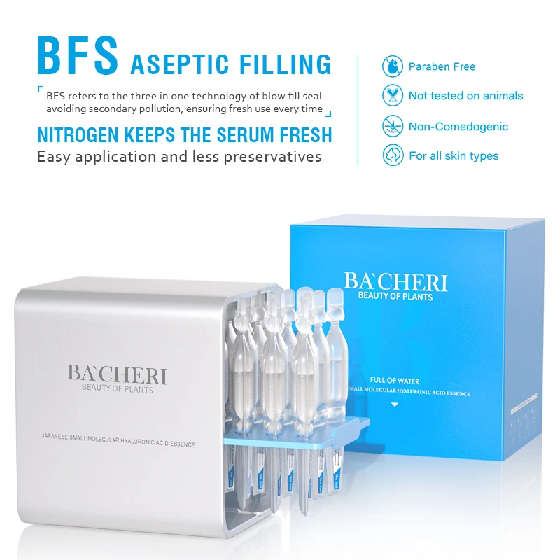 Kangrong private label skin care moisturizing hydrating erythritol Japanese small molecule hyaluronic acid ampoule face serum