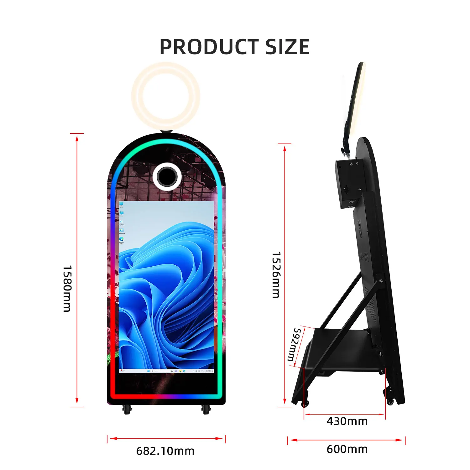 Arch Mirror Photo Booth Selfie Digital Magic Mirror Photo Booth DSLR Camera Photobooth Machine Party Supplier For Party