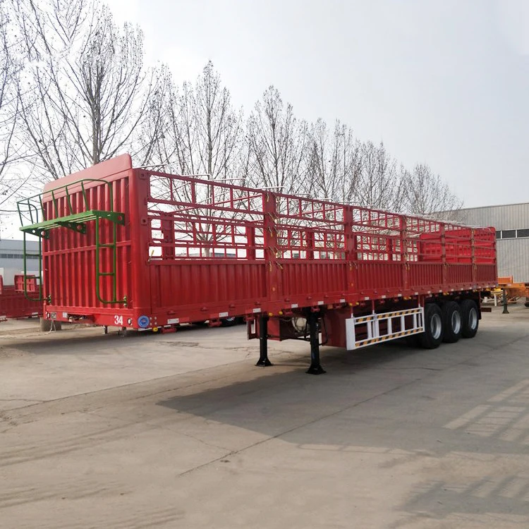 2024 Brand 40t/50t 3/4/5axles Flatbed Semi-trailer With Side Wall Fence Cargo Box And Lorry Truck Trailer For Sale
