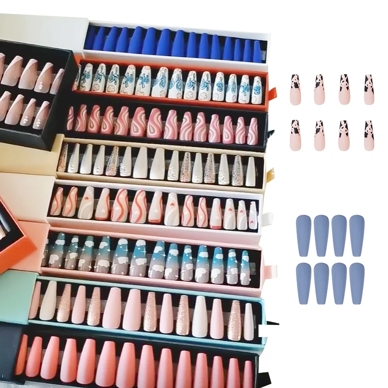 Custom Wholesale Full Cover False Nails French Square Short Nude Press On Nails