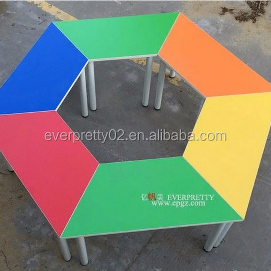 Preschool Kids Furniture Desk and Chair Nursery Study Wooden Combination Table for Children