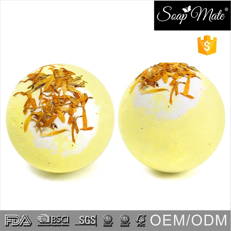 Natural Moisturizer Organic Bath Bomb Calendula Flower Bath Fizzer