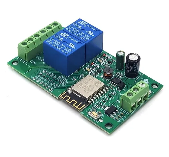 DC 5V/8-80V ESP8266 Dual Channel WIFI Relay Module ESP-12F Development Board For IOT Smart Home Phone APP Switch Controller 12V