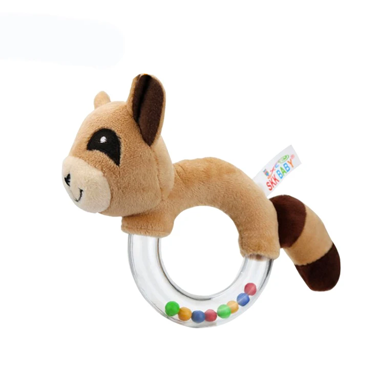 K012 забавные тканевые животные ручные колокольчики Мягкие плюшевые детские погремушки