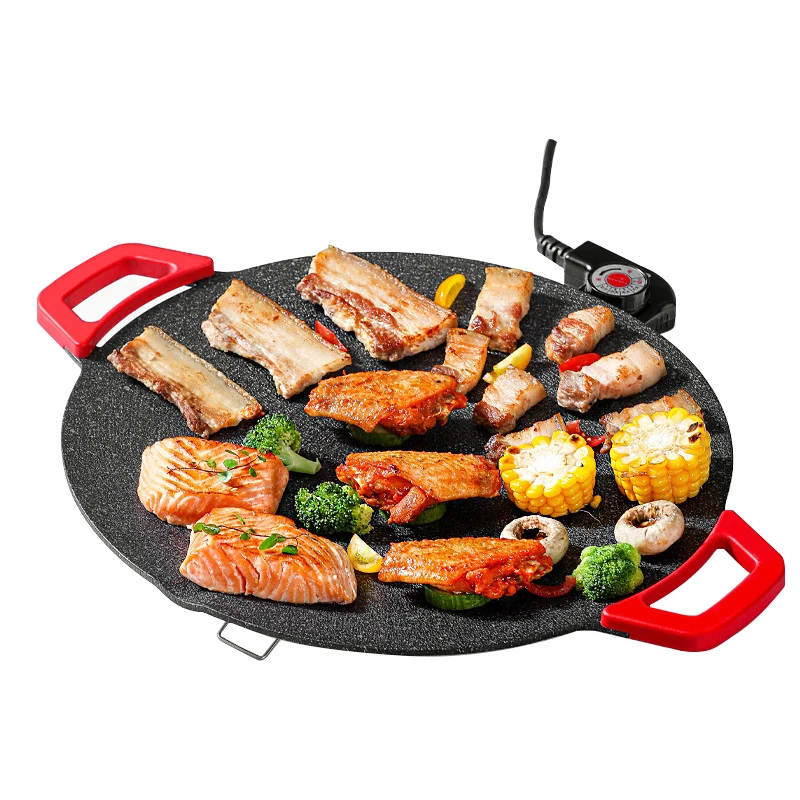Korean Household Electric Ovens Smokeless Nonstick Barbecue Machine Electric Hotplate Grilled Meat Pan Aluminum Electric Forno