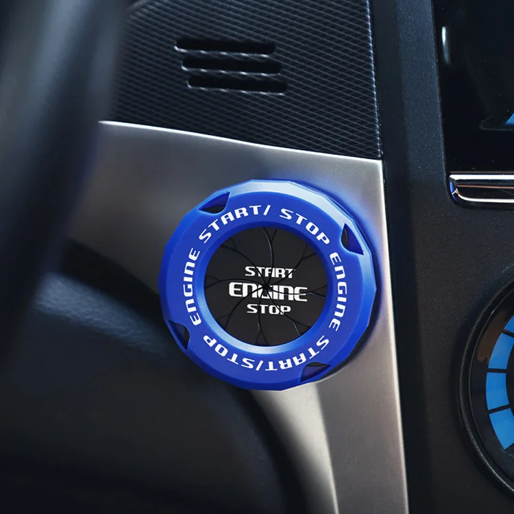 Car Engine Push to Start Stop Accessories Rotary Push Start Button Cover Auto Ignition Switch Cover