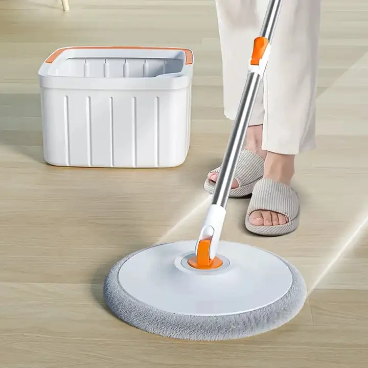 High Quality Removable Magic Hands Free Round Mop Spin Dry Cleaning Mop With Dirty Clean Water Separation Bucket