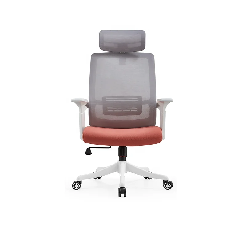 Gray Colour Fashion  Business Office Chair Headrest Adjustable Mesh General Manager Swivel Chair Not leather
