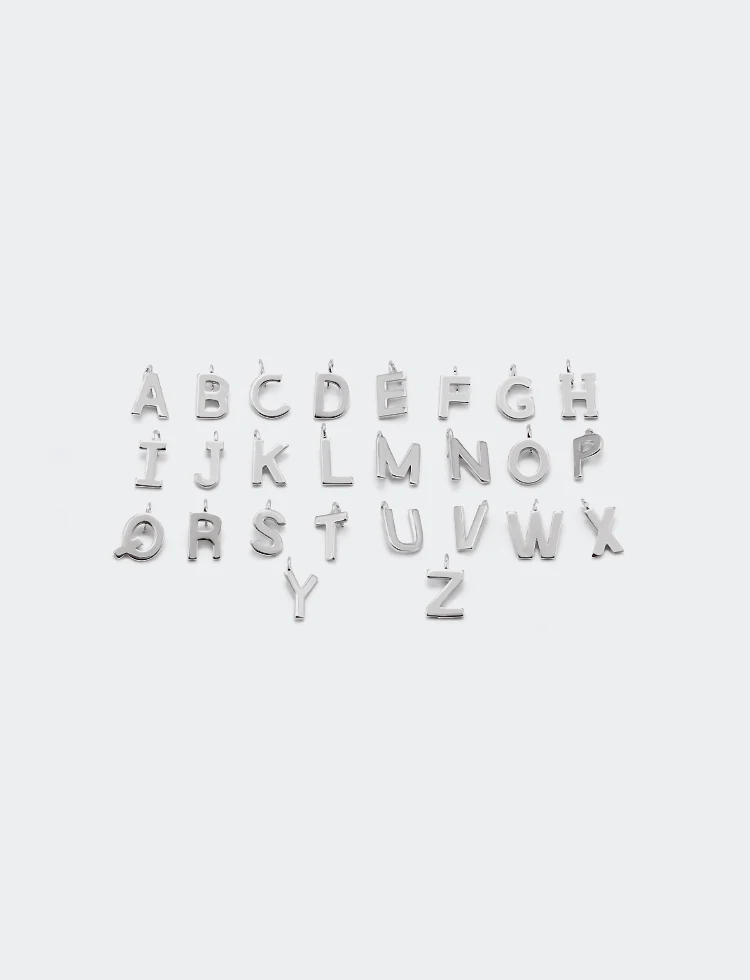 XingYu 2020 New Fashion DIY Personalized 26  Letters Brass  18K Gold White Plated DIY Alphabet Charm Pendants