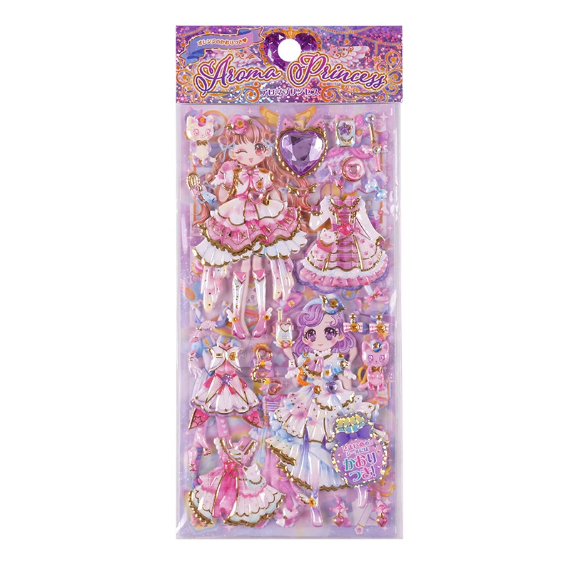 SHANLE Wholesale Kawaii Girl Dress up Puffy Sticker Cartoon Anime Character Wardrobe Sticker Custom Cute Princess Bubble Sticker