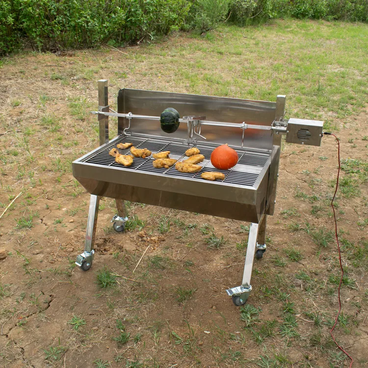 Barbeque Smoker Roast Whole Lamb Rotary Stainless Grilled Chicken Grill Machine