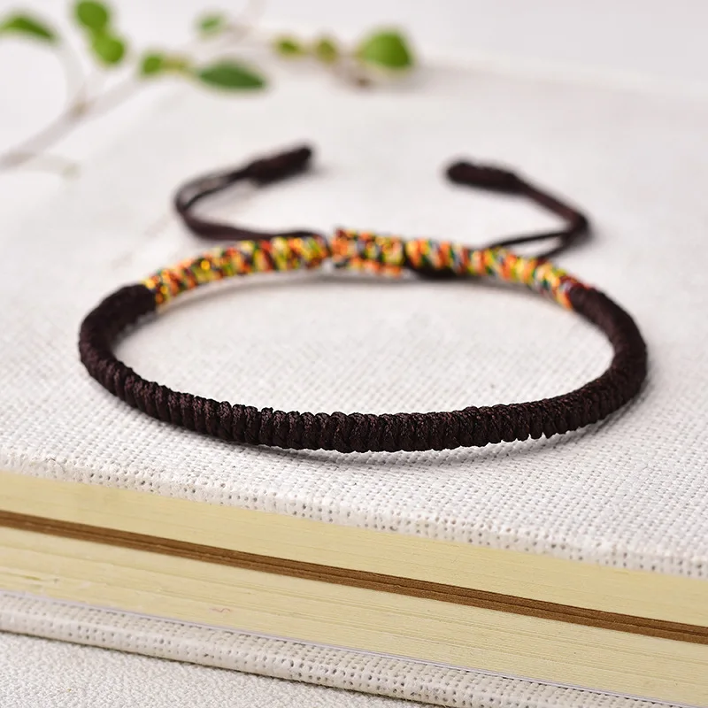 Colorful Handmade Tibetan String Bracelet Adjustable Woven Rope Knot Buddhist Kabbalah Protection Lucky Friendship Bracelets