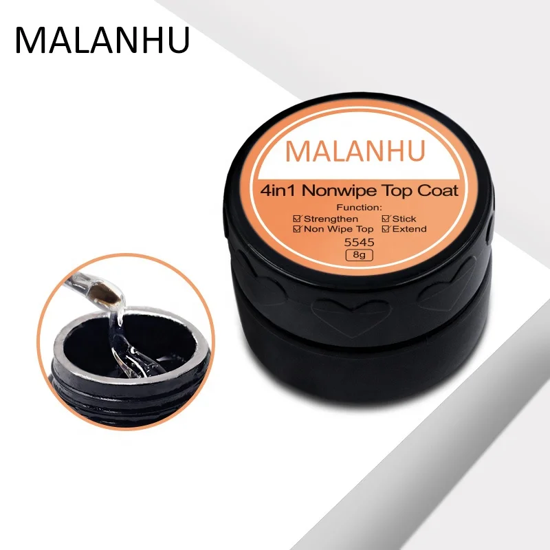 High brightness fast extension no pain 4 in 1 rhinestone gel Top coat UV gel nail polish with Private label