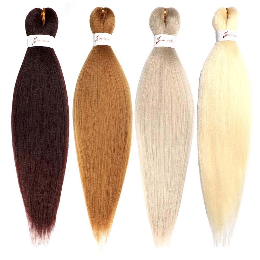 Hot Selling Braid Black Long Prestretched Braid Yaki Synthetic Ombre Bulk Private Label Pre Stretched Braiding Hair