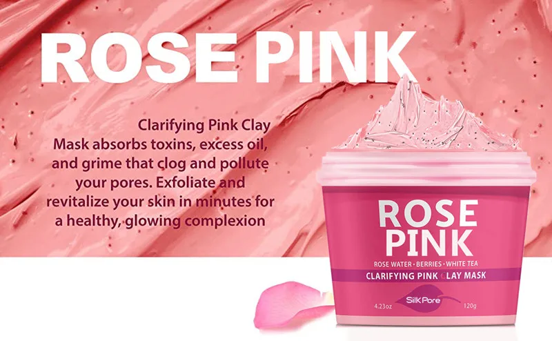 
OEM Anti-Aging Antioxidant Anti Wrinkles Pore Cleanser Rose White Tea Pink Clay Mud Cream 