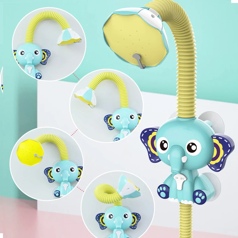 Hot Sale Electric Elephant Animal Sucker Children Bathtub Toys Electrical Shower Water Bath Toy