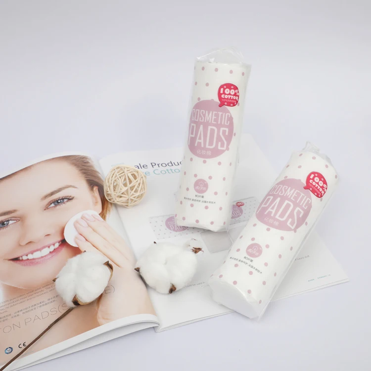 Makeup Remover Pads Cosmetic Cotton Pads Original Factory Wholesale Disposable Multipurpose Face Cleaning Round Shape 80pcs/bag