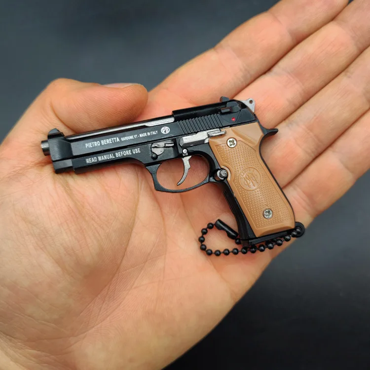 Children Toys Metal Miniature Model Beretta 92F Keychain Craft Pendant keytag Keychain