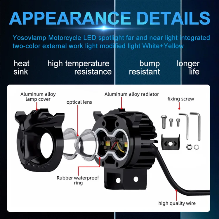 led fog lights white yellow bright led lens laser led projector headlight 24v led work lamp led lights for motorcycle truck jeep