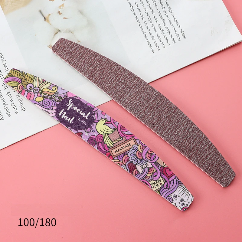 Custom painting design five size sand choose special nail fashion nail file with opp bag