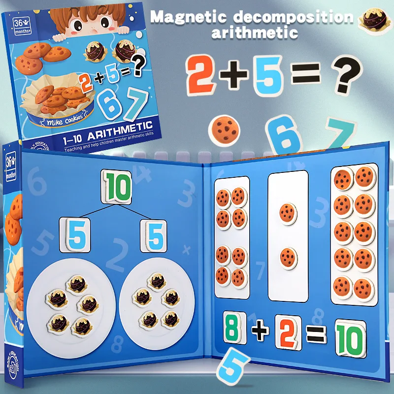 New Magnet 2 In 1 Digital Decomposition Baby Puzzle Early Education Child Fun Montessori Teaching Aids Toys For Kids Boys Girls