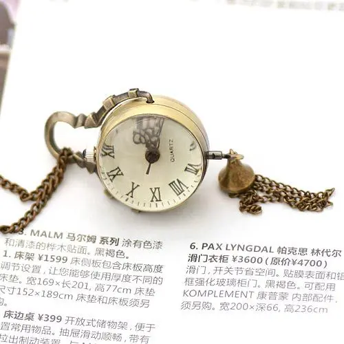 Classic clear ball glass sphere design Japan movt quartz pocket watch
