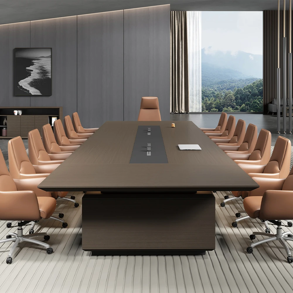 Customized 8 10 12 14 16 Person Conference Room Desk Seat Rectangular Meeting Big Conference Table For Office Furniture