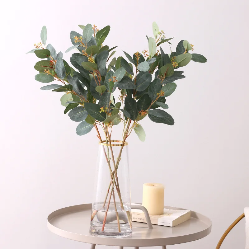 MACTING Simulation Eucalyptus Leaf Heart-shaped Sofa Table Study Vase Flower Arrangement