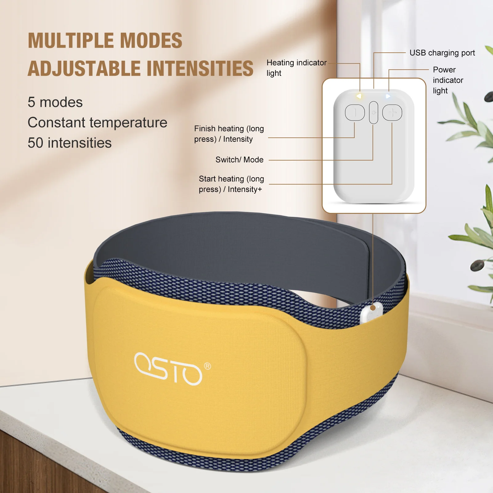 2024 NEW arrival  portable lumbar massager with heating waist back massage belt TENS machine EMS massager accept OEM