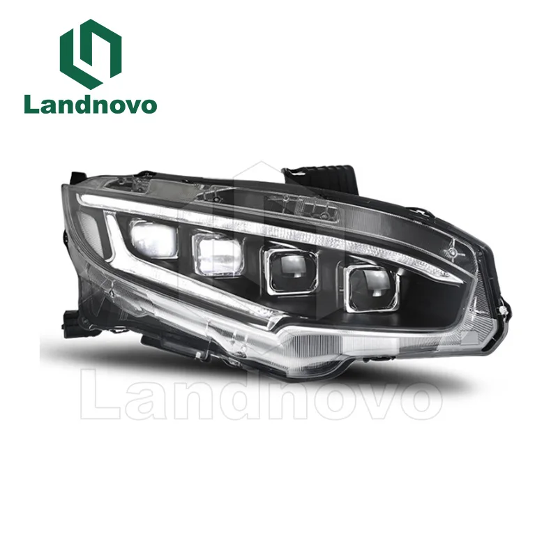 Landnovo full led Modified Car Head Lights Tail Light Halogen & Xenon for Honda Civic 2016-2020 head lamp headlight