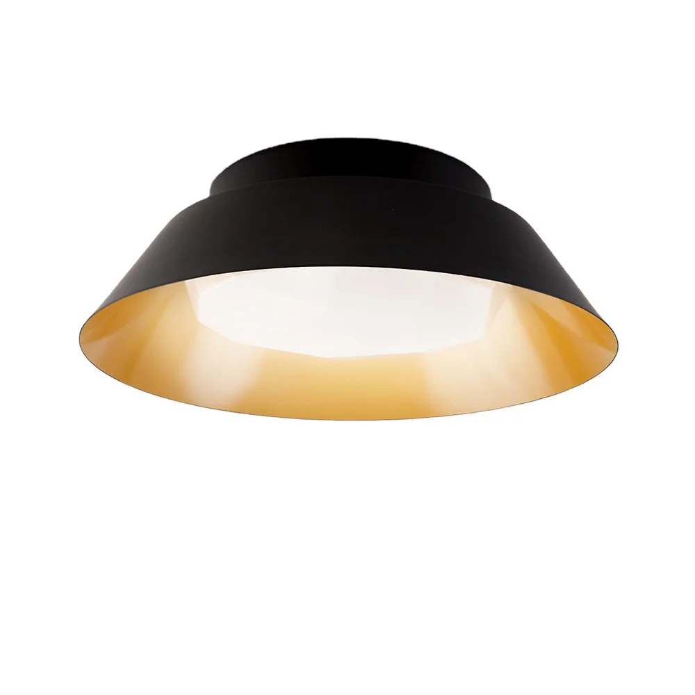 JLC-HC02 Modern Black Flush Mount 3-Light Ceiling Lighting Fixture For Hotel Room