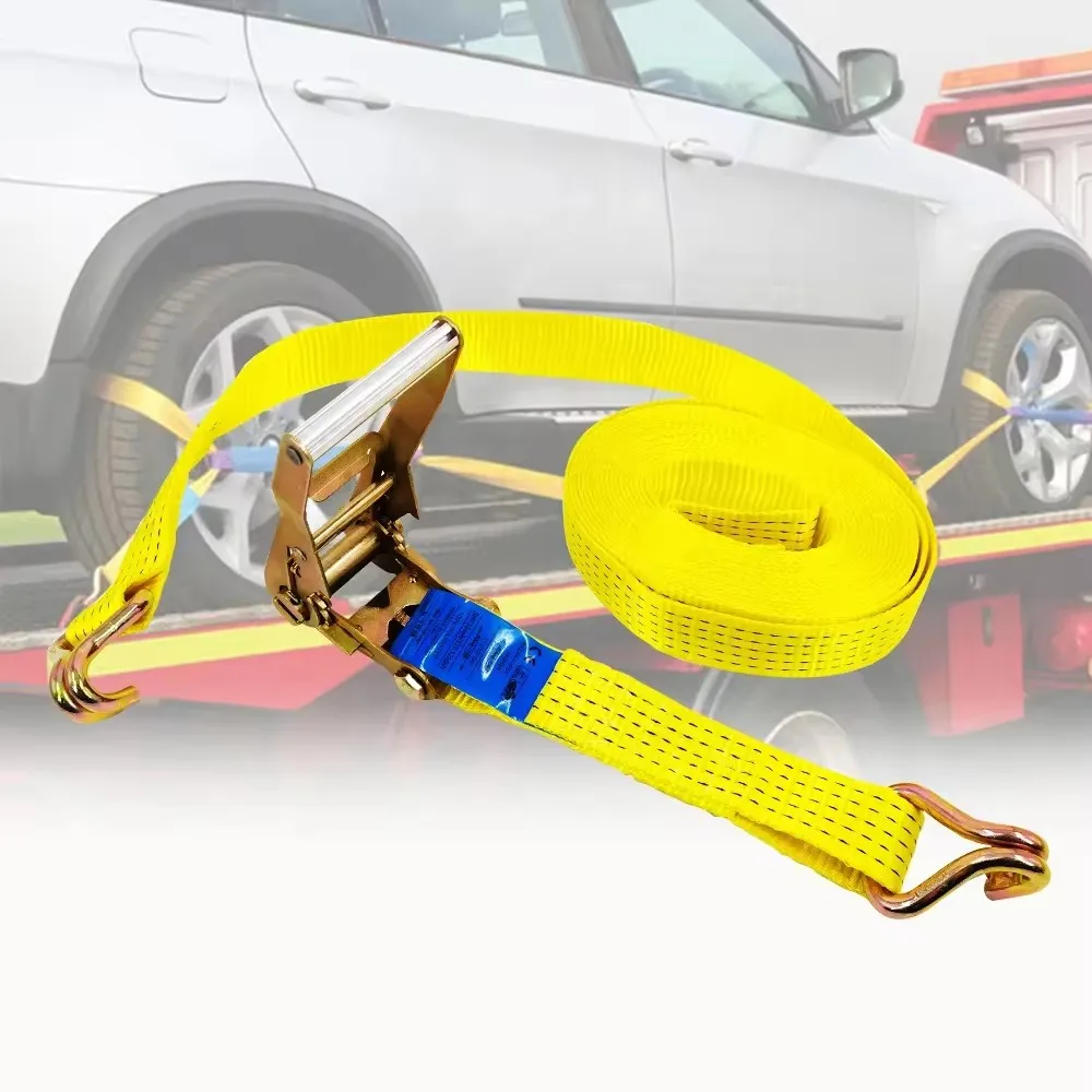 2'x10000lbs Heavy Duty  Strap Lashing Load Straps With J Hook for Cargo Control Ratchet tie down