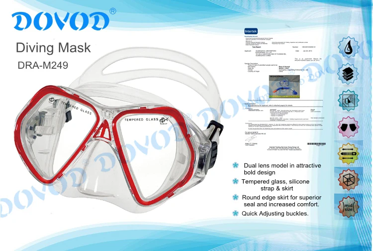 DOVOD Professional Funny Silicone Diving Mask Low Volume Swimming Underwater Mask for Adult