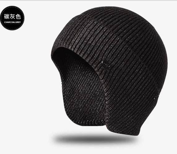 
Earflaps Ski Caps Winter Warm Angora Custom Logo Knitted Beanie Hat For Men 