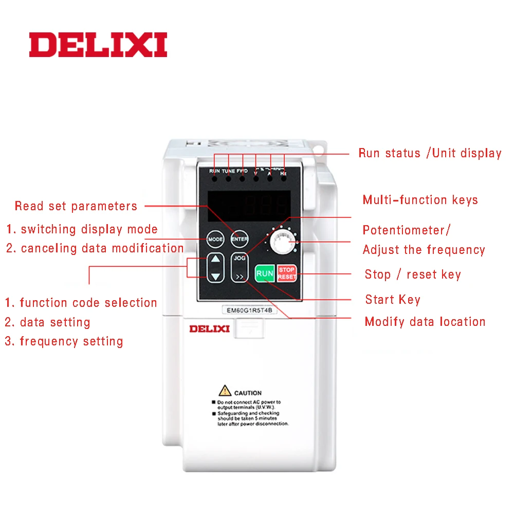  Delixi 2.2kw 380 В трехфазный vfd инвертор привод переменного тока для вентилятора