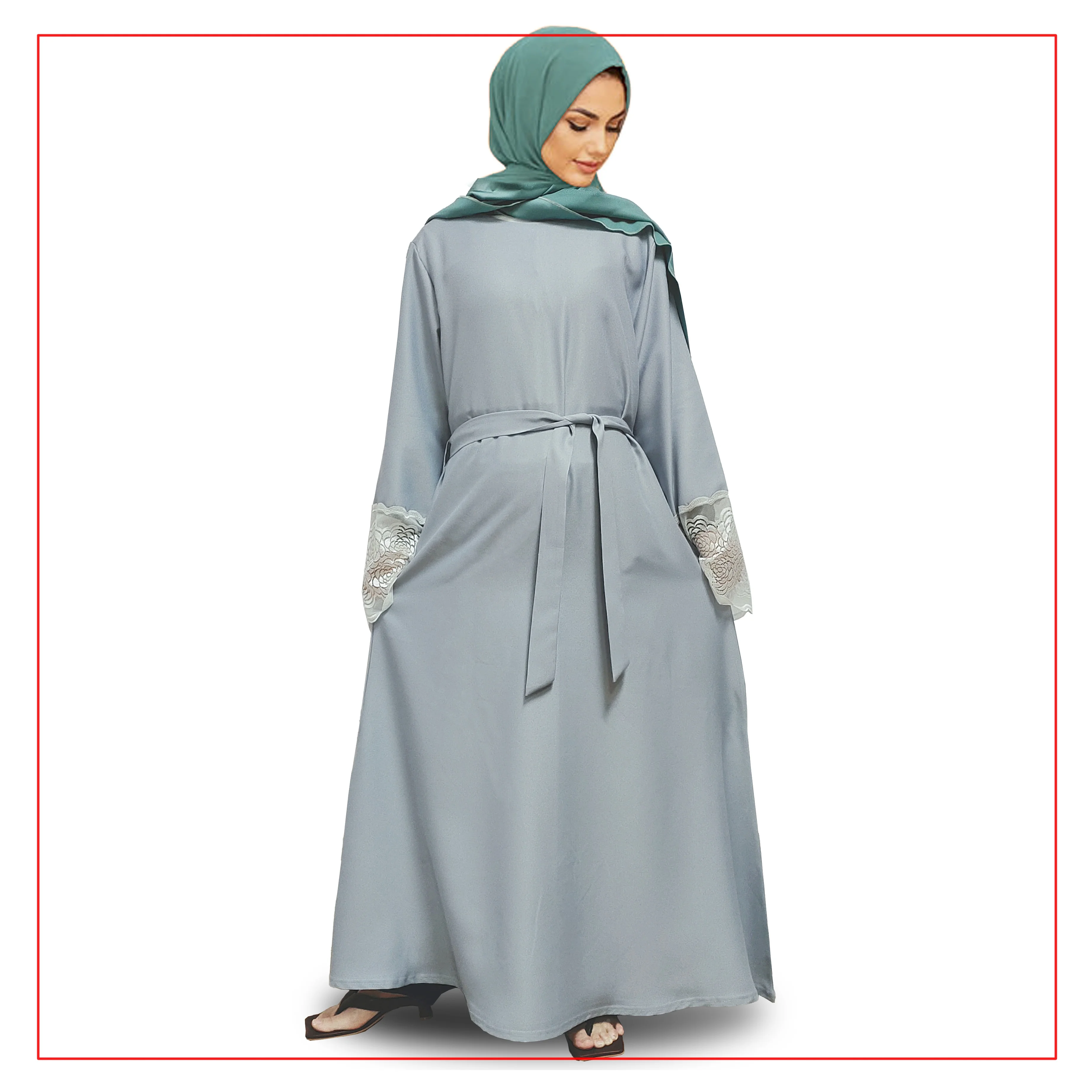 Linen Solid Jilabab Abaya Kimono Dubai Turkey Kaftan Cardigan Muslim Dresses For Women Islamic Clothing