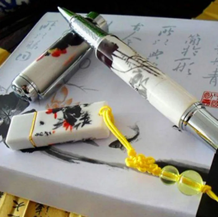 Ceramic Product Blue and white porcelain Pen With Book Mark And Key Ring for