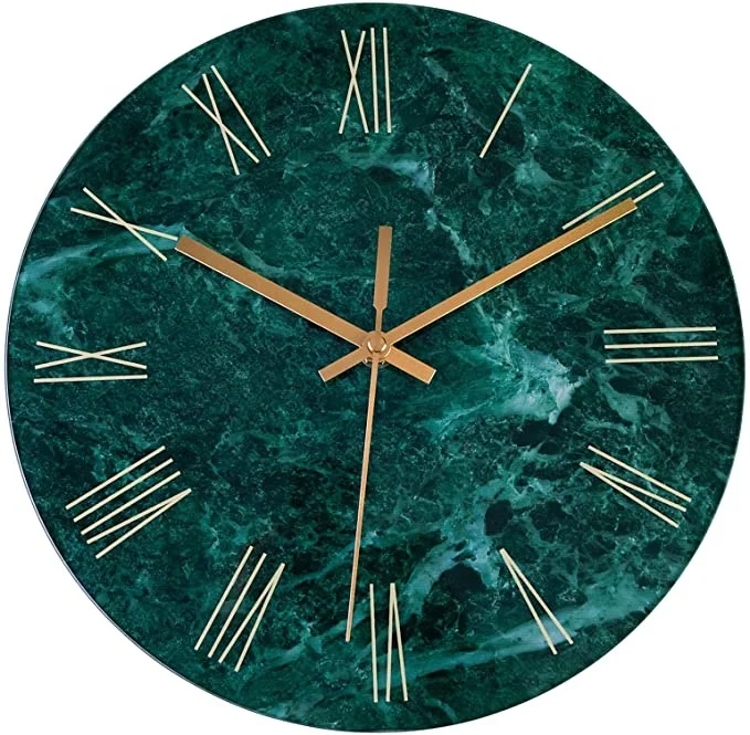 12inches 30cm modern luxury Glass wall clock home decorative wall clock for living room