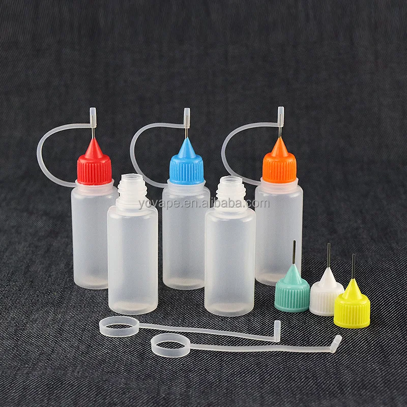 RTS in stock mini 5ml 5 ml squeeze soft PE LDPE dispense chain machine sewing oil applicator needle tip nose plastic bottle